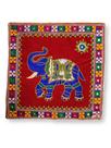Capa de Almofada Indiana Quadrada Elefante Bordado Colorido