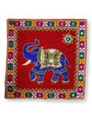 Capa de Almofada Indiana Quadrada Elefante Bordado Colorido Capa de Almofada Indiana Quadrada Elefante Bordado Colorido