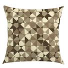 Capa de Almofada Jacquard Cotone Estampado Geométrico Marrom com Branco 45cm x 45cm