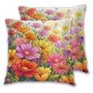 Capa de almofada Jbofyee Colorful Flowers 45x45cm, conjunto de 2
