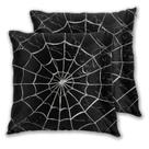 Capa de almofada Jbofyee preta e branca Spider Web 45x45cm Capa de almofada Jbofyee preta e branca Spider Web 45x45cm