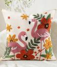 Capa de almofada Kokaaee bordada 45x45cm Flamingos