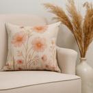 Capa de almofada linho fada flores rose 45x45cm -