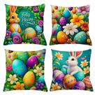 CAPA DE ALMOFADA MICROFIBRA - Kit com 4 capas de almofada Pascoa - Medida 45cm x 45cm - Acabamento