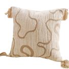 Capa de almofada Minimalist Tassel Soft Bege, tela 45x45cm