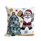 Capa de Almofada Natalina Papai Noel Natal Bordada 43x43cm