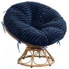 Capa de almofada para cadeira Papasan HOMBYS Fluffy Shaggy azul marinho