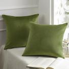 Capa de almofada Phantoscope Velvet Decorative Phantoscope, pacote com 2 verdes