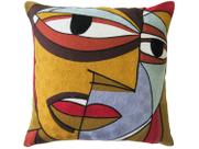 Capa de Almofada Quadrada 45x45cm - Jolitex Ternille Brasileira Face Abstrato