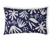 Capa de Almofada Retangular Floral Henri Azul Marinho