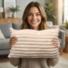 Capa De Almofada Retangular Luxo Soft Wave Decoração Sofá Sala Cama Branco Natural 30x50 Novadecora Capa De Almofada Retangular Luxo Soft Wave Decoração Sofá Sala Cama Branco Natural 30x50 Novadecora