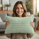 Capa De Almofada Retangular Luxo Soft Wave Decoração Sofá Sala Cama Verde Bebê 30x50 Novadecora