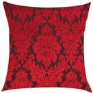 Capa de Almofada Sued Madri Vermelho com Preto 43x43cm