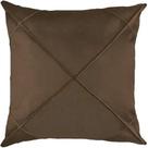 Capa De Almofada Suede Aveludada Drapeada 45x45cm Tabaco