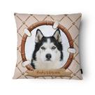 Capa de Almofada Veludo 43x43cm Husky Siberiano