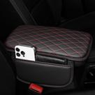 Capa de apoio de braço para carro em couro Ahsrnl com 2 bolsas de armazenamento pretas e vermelhas