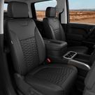 Capa de Banco de Couro Personalizada RIDEPOSH para Silverado/Sierra 1500 2019-2026, 2500HD 3500HD 2020-2026 Cabine Dupla Conjunto Completo com Capa para Assento Dobrável (Versão com Apoio de Braço e Compartimento), Acessórios para Caminhão