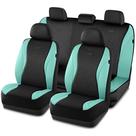 Capa de Banco para Carro Skechers, Capa de Banco em Couro com Tecnologia GOGA Mat, Capa de Banco Impermeável, Conjunto Completo, Compatível com Airbag, Ajuste Universal Confortável para a Maioria dos Carros, Vans, Caminhões e SUVs, Verde Menta