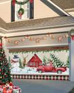 Capa de banner de porta de garagem Cantando no Natal 183x396cm
