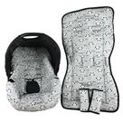 Capa de bebê conforto e capa carrinho - panda cinza
