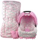 Capa de bebê conforto e capa carrinho - panda rosa