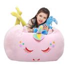 Capa de cadeira Bean Bag para armazenamento de brinquedos de pelúcia Unicórnio