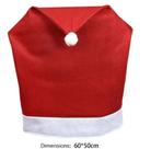 Capa de Cadeira Natalina Formato Gorro Papai Noel Vermelha e Branca Tecido 100% Poliéster