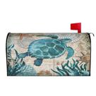 Capa de caixa postal Abucaky Blue Sea Turtle Nautical Map 65x53cm