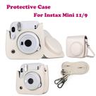 Capa de câmera instantânea para instax mini 11/9 bolsa de couro capa de cor sólida protetora