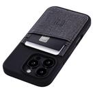 Capa de cartão Dockem para iPhone 16 Pro com capa de silicone líquido