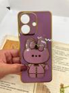 Capa de celular compatível com Realme Note 60 e 60x Cutie Cor:Roxo Capa de celular compatível com Realme Note 60 e 60x Cutie Cor:Roxo