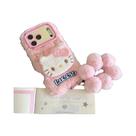 Capa De Celular De Pelúcia Hello Kitty Para Inverno Com Cordão Para iPhone 17 16 15 14 13 12 pro Max