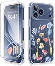 Capa de celular GVIEWIN iPhone 17 Pro 6,3" transparente floral fina