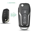 Capa De Chave Para Ford Focus 2 3 Mondeo Fiesta Com 3 Botões Controle Remoto Flip Bilchave