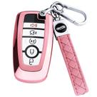 Capa de chaveiro para Ford com chaveiro - rosa