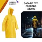 Capa De Chuva Amarela Impermeável Pvc Forrado Com Capuz Proteção Segurança EPI NOVE54