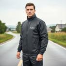 Capa de Chuva Conjunto Delta Pvc Básica Masculina Impermeável Preto