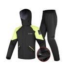 Capa De Chuva Conjunto Para Motoqueiro Impermeável PRETO M