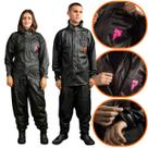 Capa de Chuva Feminina Mulher Impermeável Com Gola Alta e Bolso Moto Motociclista Motoboy Tamanho G Resistente