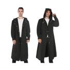 Capa De Chuva Masculina Impermeável Preta, Resistente Ao Vento, Estilo Poncho Para Motociclistas