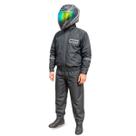 Capa de Chuva Motoqueiro Conjunto Delta Top Masculina Impermeável Preto