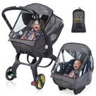 Capa de chuva para assento de carro IvyWind Universal Black com bolsa de armazenamento