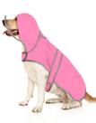 Capa de chuva para cães HDE Clear Hood impermeável para cães rosa - XL