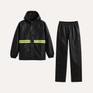 Capa De Chuva para Motoqueiros PVC Impermeável Preta com Capuz Touca Jaqueta Calça Moto Proteção Motoboy Motociclista Novo Século