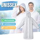 Capa De Chuva Reutilizável Durável Transparente Unissex Tamanho Grande Linha Premium