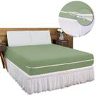 Capa De Colchão Queen Size Com Ziper 1,58m x 1,98m x 30cm Em Malha 100% Algodão Queen SulBrasil Cor:Verde EucalIptoTama