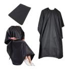 Capa De Corte Cabeleireiro Barbeiro Cetim Preto Capa De Corte Cabeleireiro Barbeiro Cetim Preto