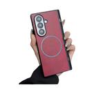 Capa De Couro Com Padrão Magsafe Para Carregamento Sem Fio Magnético Para Samsung Galaxy Z Fold 7 6 Capa De Couro Com Padrão Magsafe Para Carregamento Sem Fio Magnético Para Samsung Galaxy Z Fold 7 6