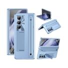 Capa De Couro De Luxo Para Samsung Galaxy Z Fold7 6 5 4 Com Suporte, Proteção Traseira Anti-queda