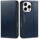 Capa de Couro Genuíno SHIELDON para iPhone 16 Pro (6.7") - Azul Escuro